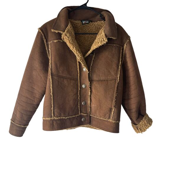 Alf Women's Size Medium Sherpa Brown Western Button Up Jacket - Picture 5 of 11